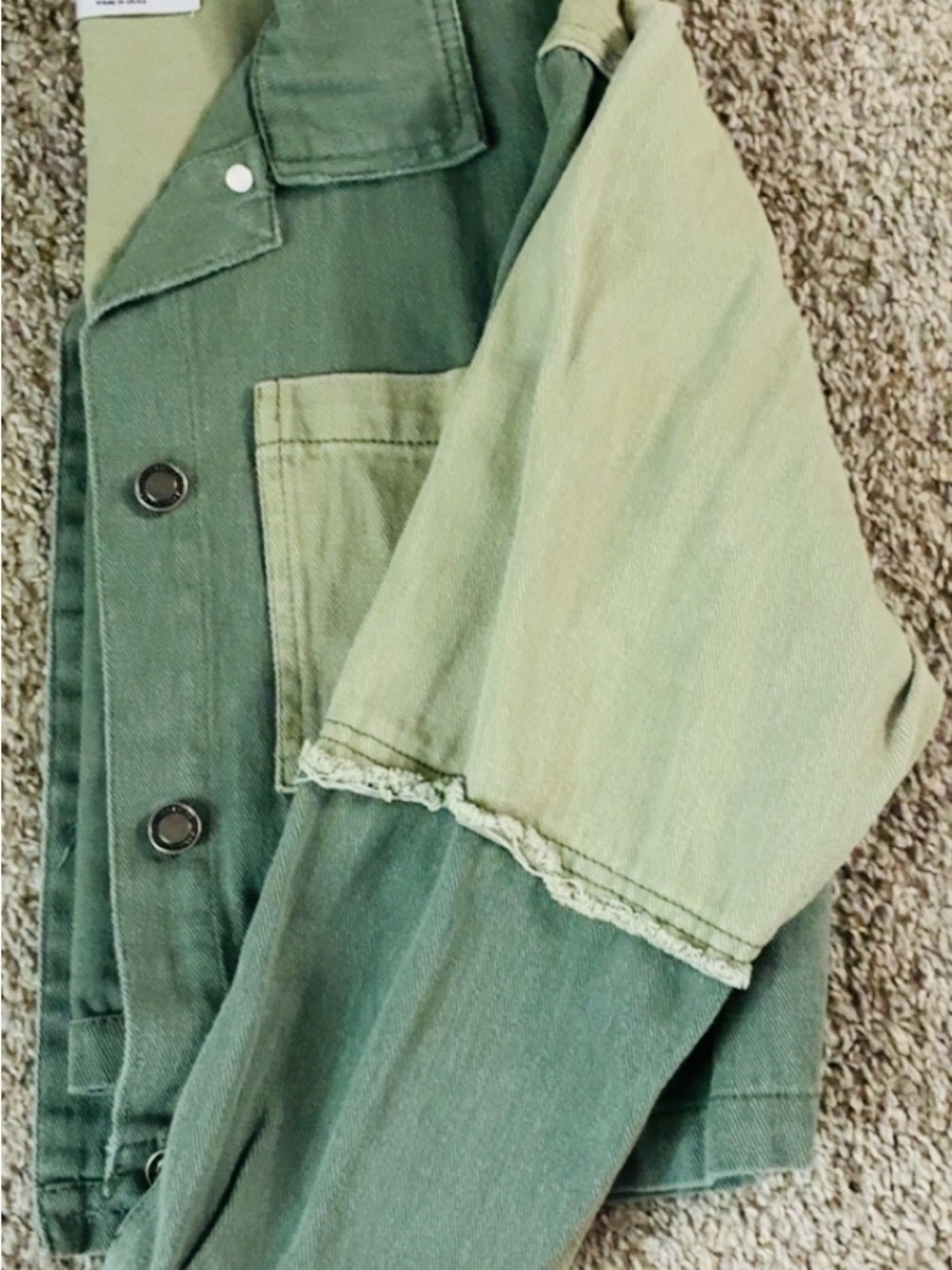 Angel Kiss Two-Tone Green Utility Jacket